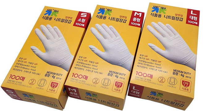 [한정특가] 퍼팩트스킨 니트릴 위생장갑 100매입 / 주방 조리 세척 세차 약품, 아이보리, 대, 1개