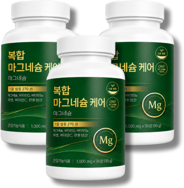 10위 - 고함량 프리미엄 6종 복합성 마그네슘 식약처 HACCP 인증 / (12박스 구매시) 젖산 마그네슘 유기산 이