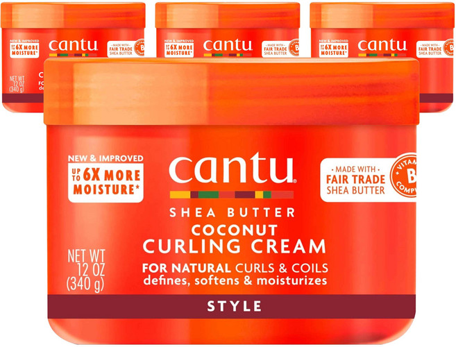 칸투 시어 버터 코코넛 컬링 크림, 340g, 4개