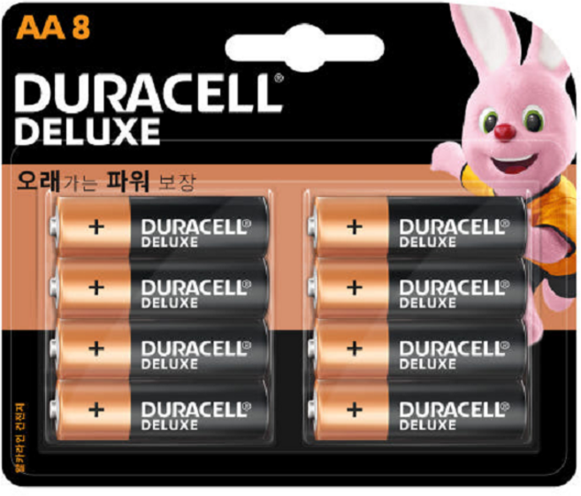 듀라셀 디럭스 알카 건전지 AA 8입, 1개, 8개입