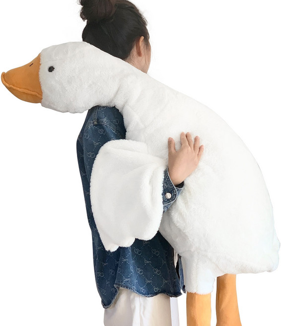 Haengbuk 오리 대형인형 안고자는 베개 모찌 인형 롱쿠션 동물 바디필로우