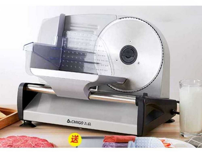 가정용 육절기 냉동육 커터 정육 슬라이서 자동 샤브샤브 대패삼겹살 절단기, 518 실버 배플 손잡이 1-15mm