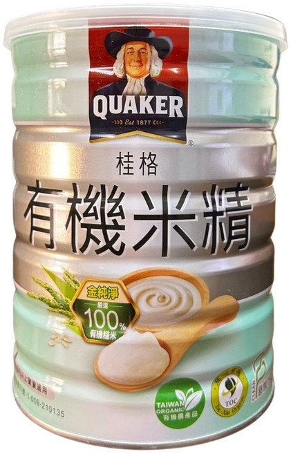 桂格 有機米精 500g, 2個