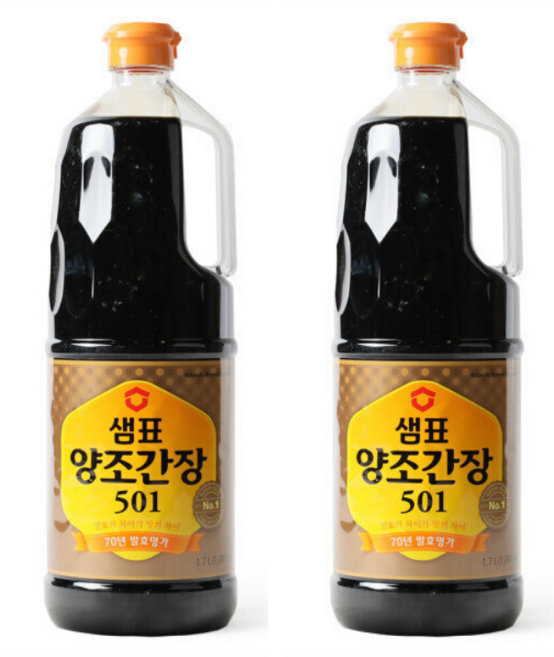 [501] 샘표 양조간장 1등간장, 2개, 1.7L
