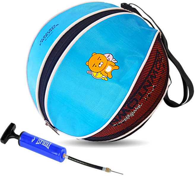 카카오프랜즈 축구공가방 공가방 볼가방 농구공가방 겸용, 스카이블루+펌프(블루), 1개