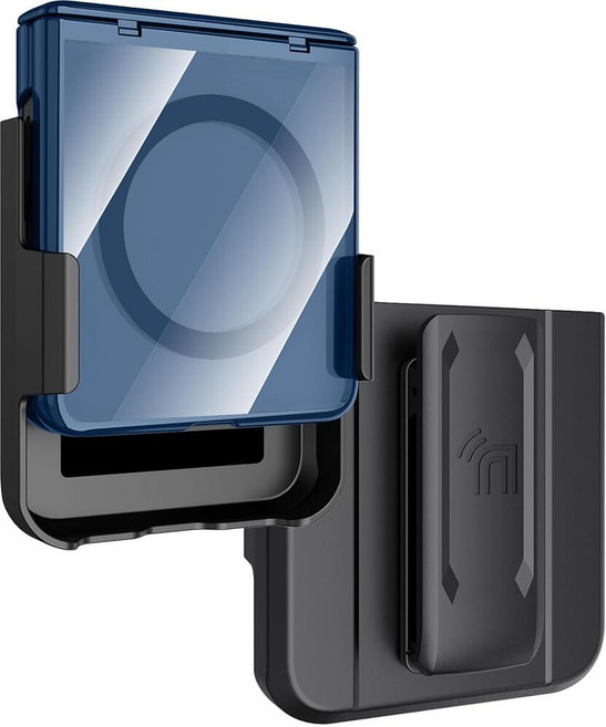 Nakedcellphone Electro Combo 삼성 갤럭시 Z 플립 7용 폰 케이스 벨트 클립 홀스터 홀더 포함 - 내장 액정보호필름 - 힌지 커버 - MagSafe와 호