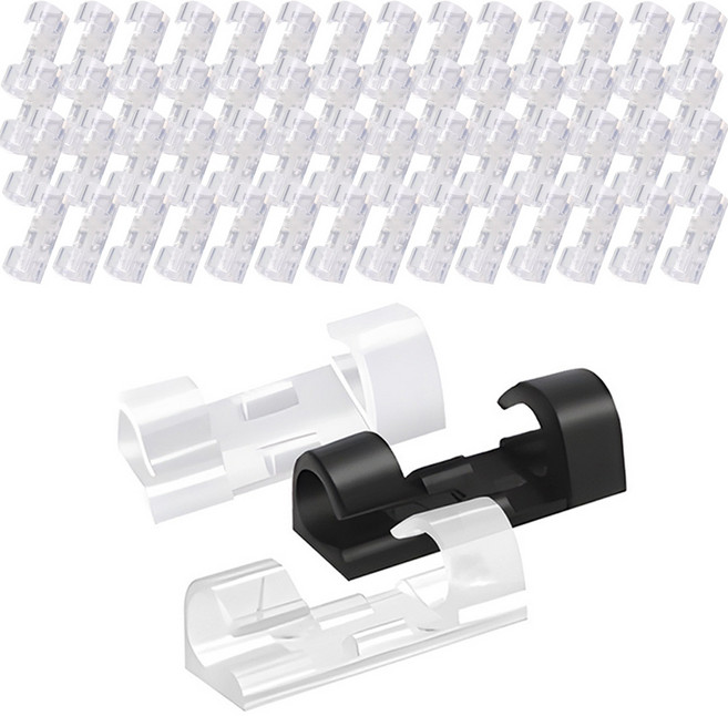 케이블 정리 홀더 전선 클립, 블랙, 50개