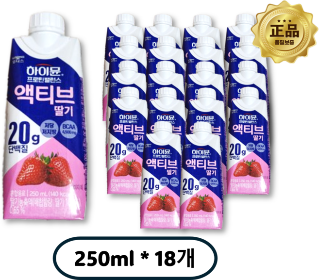 하이뮨 프로틴 밸런스 액티브 딸기, 250ml, 18개