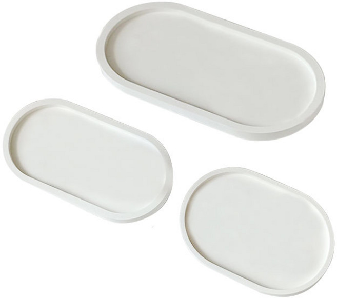 [드그라쎄] 실리콘몰드 - 모던 타원 트레이 몰드 3종 레진 공예 아트 석고방향제 재료, 모던트레이 C