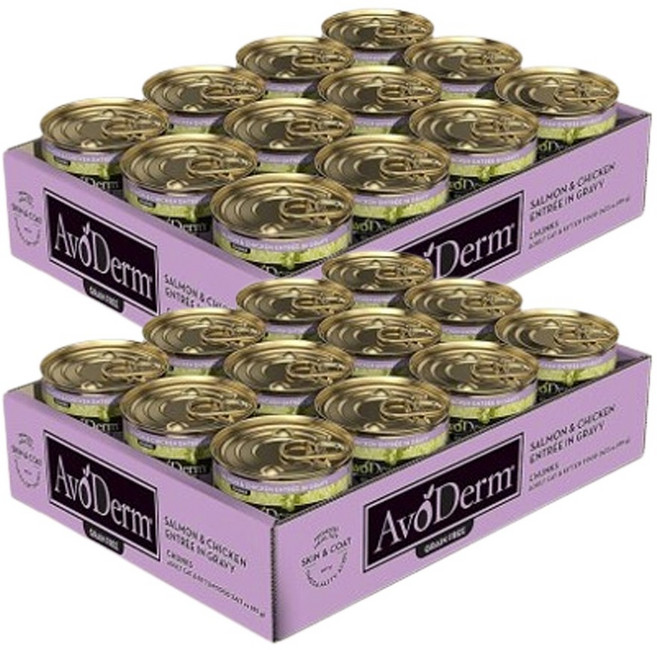 아보덤 고양이 그레인프리 주식캔 연어&치킨 85g x 48개, 닭+연어