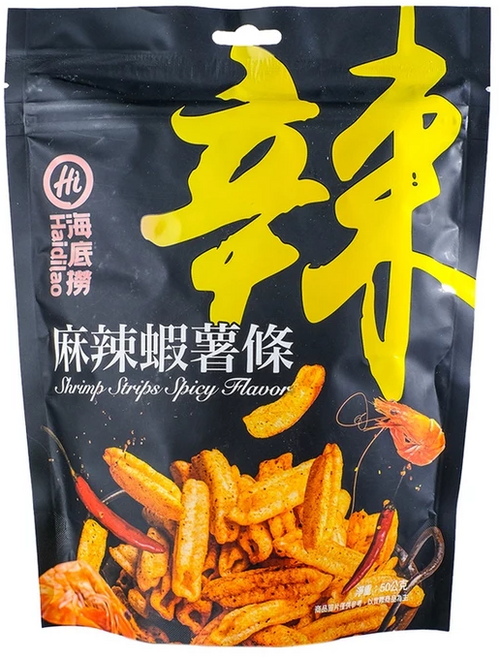海底撈 麻辣蝦薯條 香辣酥脆 獨立包裝, 50g, 1包