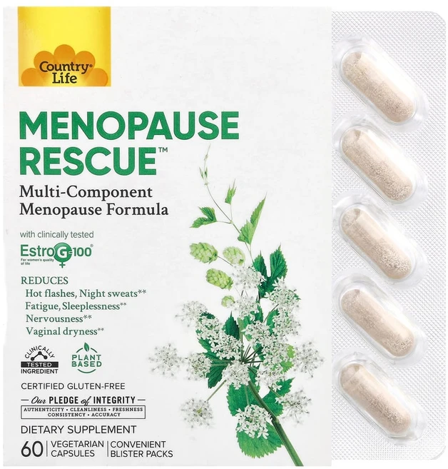 컨트리라이프 Menopause Rescue 베지 캡슐 60정, CLF50940, 1개 - 쿠팡