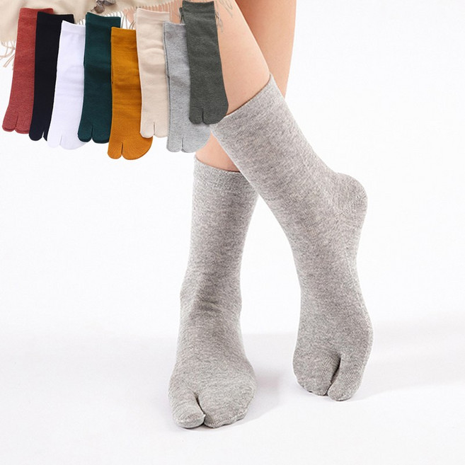 족발 일본 엄지 발가락 타비삭스 무봉제 긴 컬러 타비양말 4켤레세트
