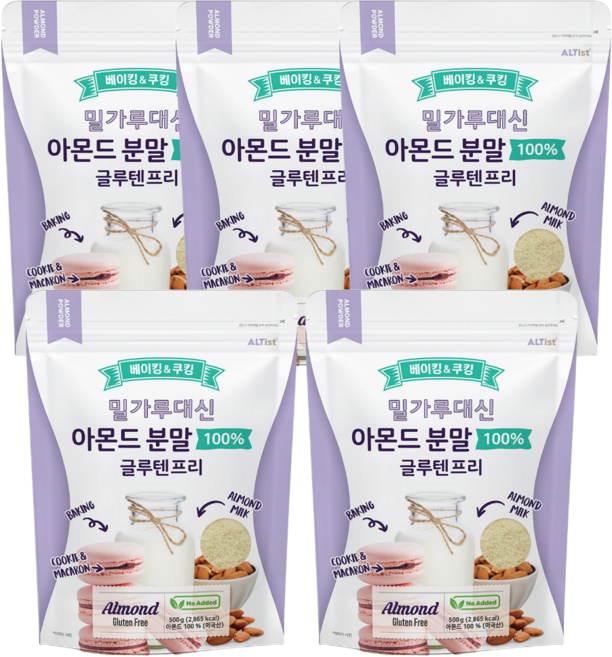 밀가루대신 글루텐프리 아몬드 분말, 500g, 5개