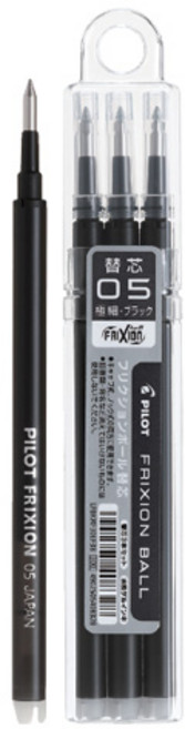 PILOT/프릭션 단색 리필심 3본입 0.5 0.7, 1, 0.5 블랙