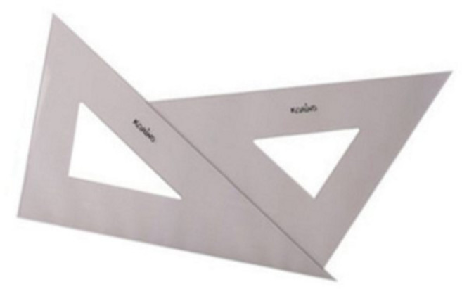 MNS 15cm 2개SET 플라스틱삼각자 사무용자 각도삼각자 제도삼각자 수학교구