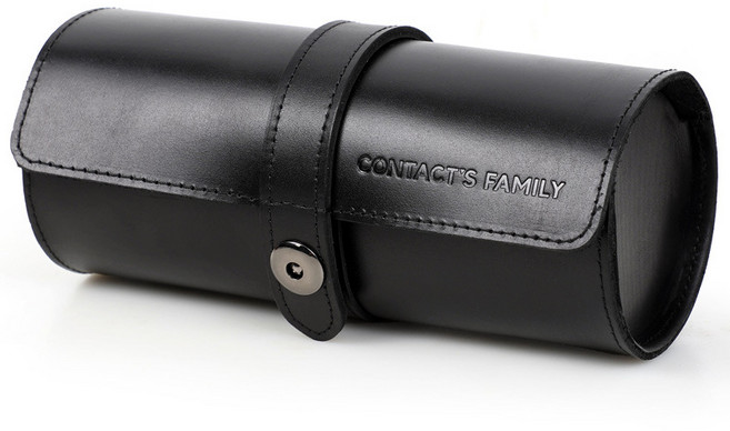 復古瘋馬牛皮圓筒型三支裝機械手錶盒旅遊便攜式手錶收納盒