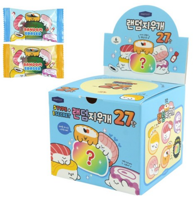 핑크풋 랜덤지우개 27탄 초밥 24p 세트, 랜덤발송, 1세트