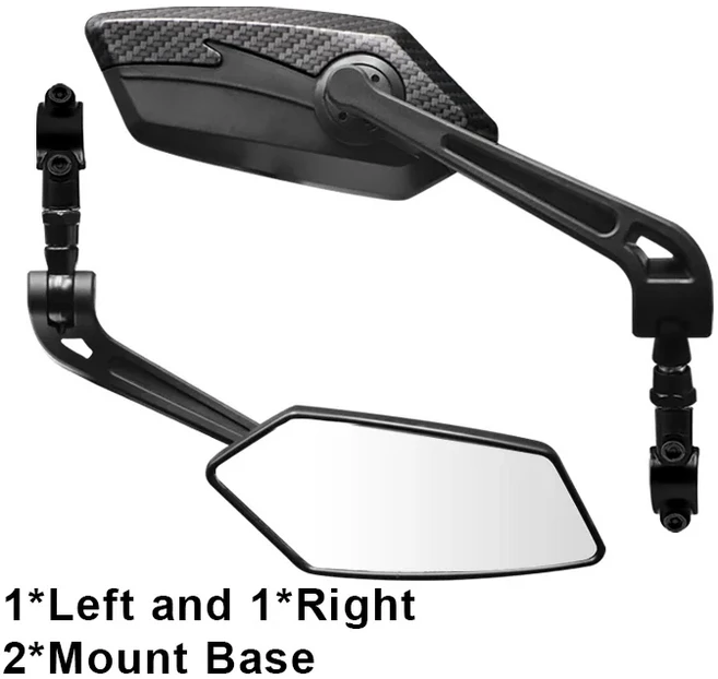 자전거 핸들 바 반사경 후면보기 미러 마운틴 MTB 전기 자전거 스쿠터 광범위한 사이클링 조절 가능한 각도, 01 set grey
