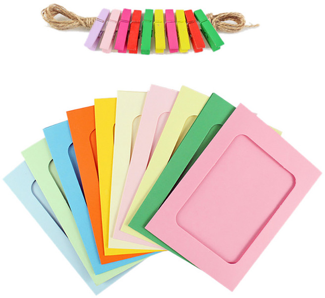 제로앤나인 컬러 종이액자 프레임 포토 가랜드, 혼합 색상, 2개, 혼합색상