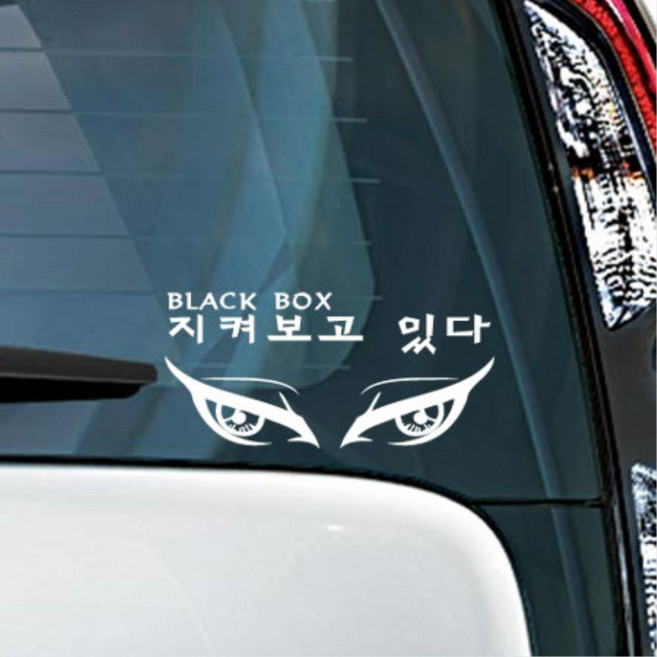 웃긴 눈모양 지켜보고있다 블랙박스 스티커 기스제거 기스 가림 접착, 옐로우