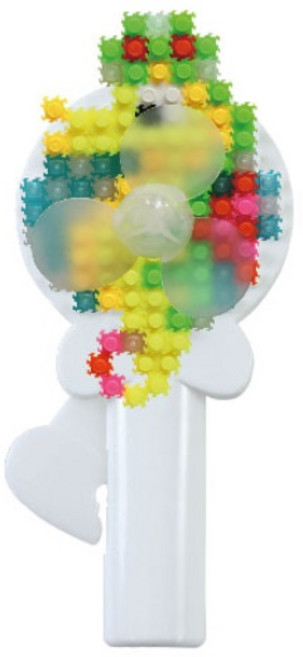 툭툭블럭 손 선풍기 만들기 세트 5종 교육용 핸디 미니 선풍기 블럭도안 포함, 1개, 색상혼합 해마