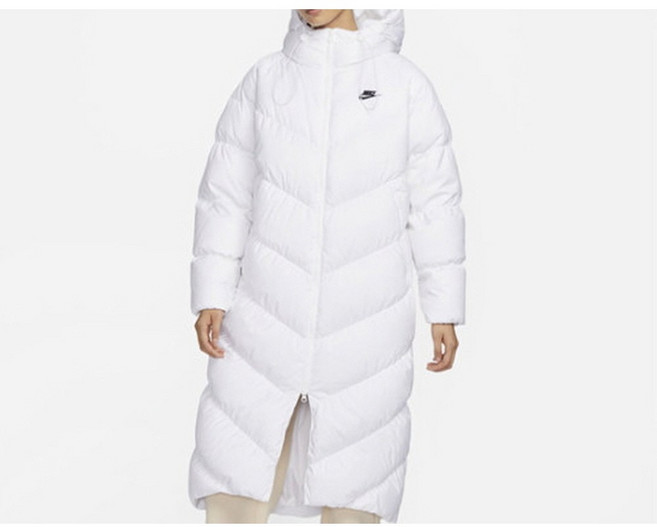 나이키 우먼스 덕다운 롱패딩 NSW WINDPUFFER 루즈 핏 HOODIE DOWN 파카 화이트