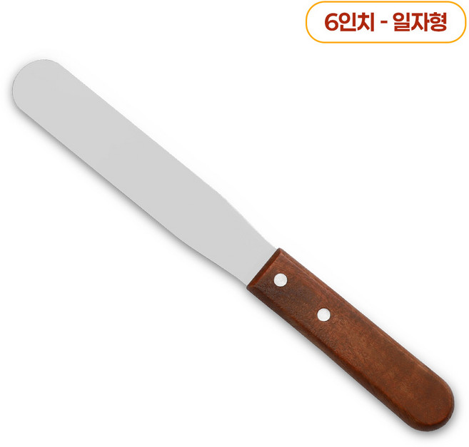 로티 나무손잡이 베이킹 스패츌러 155mm 6인치, 1개, 일자형
