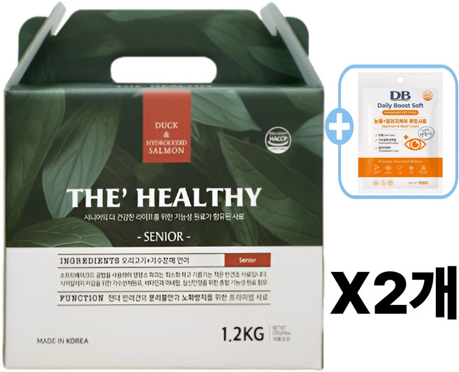 더헬씨 시니어 강아지 소프트사료 + DB데일리부스트 100g, 2개, 1.2kg, 연어+오리