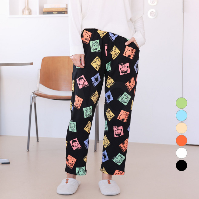 투와이 스누피 남녀공용 울트라 피치기모 파자마 바지 PE266