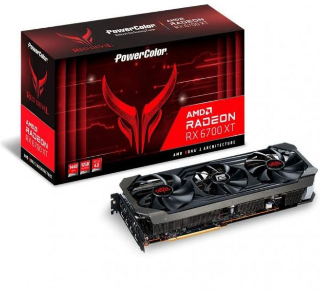 파워컬러 레드 데블 AMD 라데온 RX 6700 XT 게이밍 그래픽 카드 12GB GDDR6 메모리 RDNA 2 기반 레이 트레이싱 PCI 익스프레스 4.0 HDMI 2.1 인