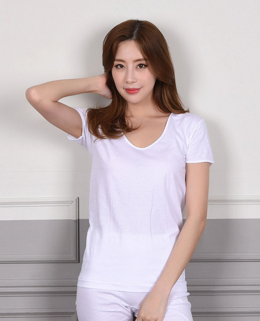 (트라이)(여반런닝)편안한 면100% 백색 여성반팔런닝 혜명상사 반팔이너웨어 여성반팔내의 여자메리야스 여성순면런닝 여자순면런닝