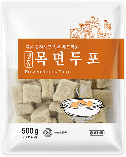 냉동 목면 두부 500g 목면두포 마라탕 냉동두부, 1개