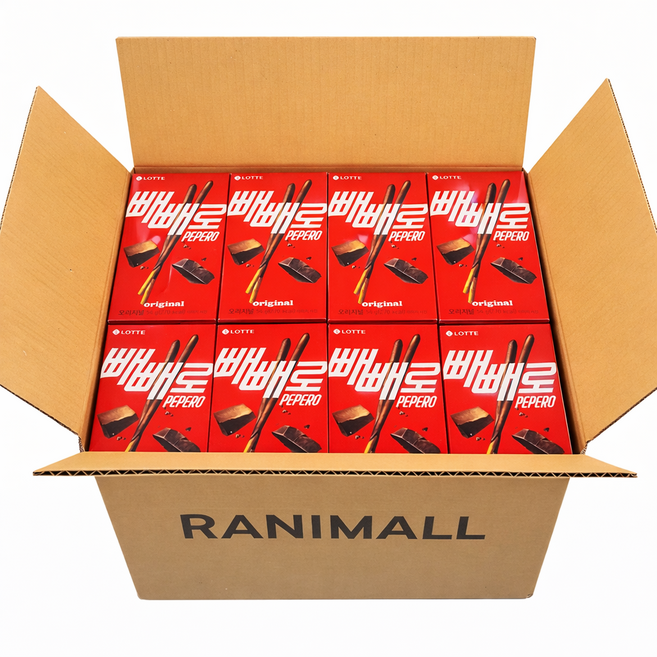 롯데 빼빼로 오리지널 10개 세트 초코과자 선물용 어린이간식 사무실 탕비실 행사간식, 650g