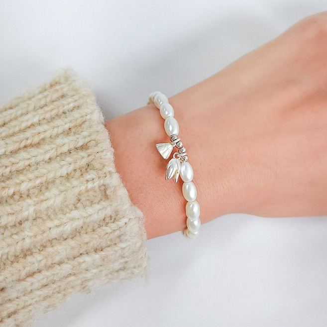 담수 진주 구슬 팔찌 염주 불교 연꽃 꽃 비즈 탄생석, 단품, 1개