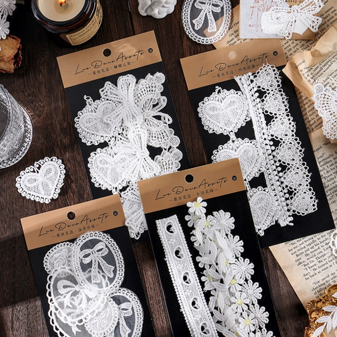 레이스 선물 포장 데코 리본, 3.나비 (ET-173)