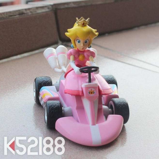 Super Mario 瑪利歐賽車系列 回力車 手辦模型玩偶玩具, 1個, 公主高約8cm，吸塑盒子包裝