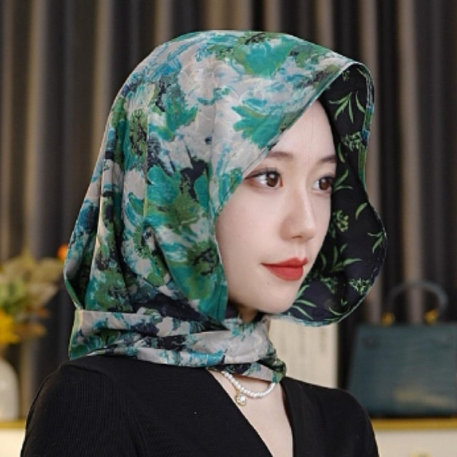 女士連帽圍巾春夏薄款防曬披肩 包頭絲巾百搭飄帶頭巾帽 旅遊休閒多功能穿搭 #風和日麗 #均碼