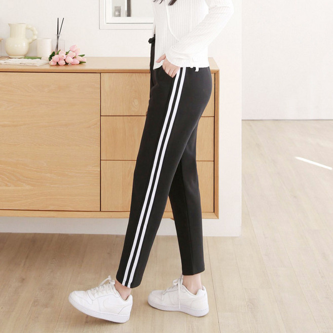 여성 밴딩 두 트레이닝 바지 일자 편한 데일리