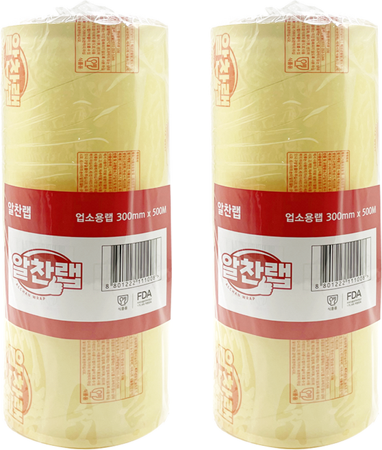 가성비 끝판왕 테이팩스 알찬랩 업소용 랩 대용량 1박스 (300mm/350mm/450mm/500mm), 2개, 500m