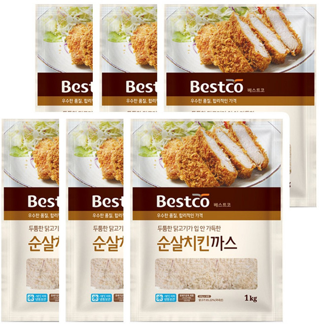 베스트코 치킨까스 1kg x 6봉, 6개