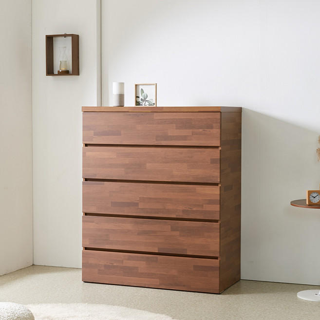 동서가구 미르쉘 1000 5단 그랜드 광폭서랍장 DF911648, 멀바우