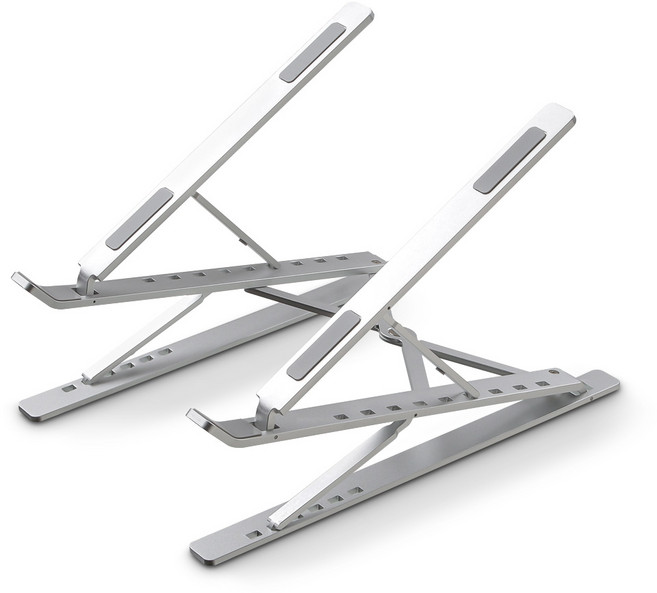 ZIO-NTS03 휴대용 3단 접이식 알루미늄 노트북 거치대 받침대 스탠드, 1개