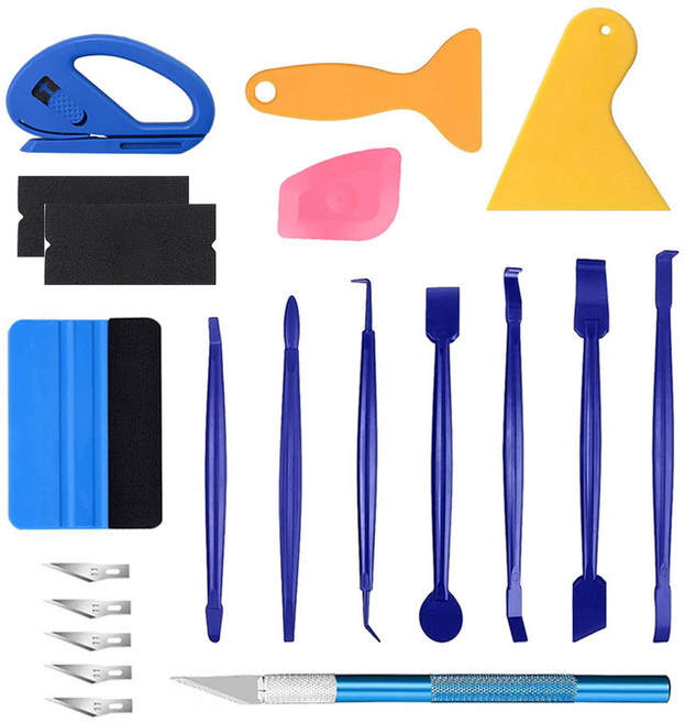 20Pcs 11Pcs 자동차 비닐 키트 탄소 필름 색조 도구 마이크로 스틱 가장자리 트리밍 스퀴지 틴팅 펠트, M