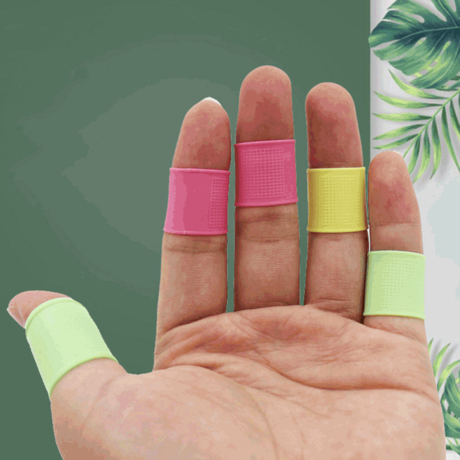 5p 실리콘 핑거 밴드 골프 손가락 마디 보호 골무 관절 아대 밴드, 레드, 5개