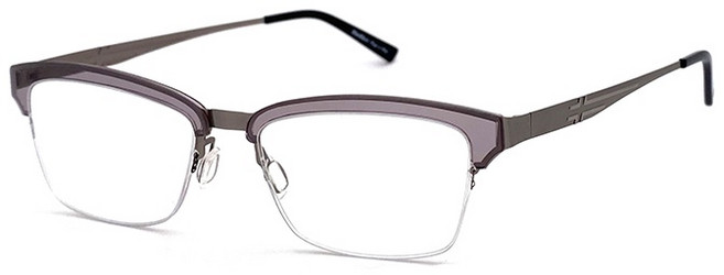 MasaMacci 薄鋼光學鏡框 時尚淡灰半框 15216, 1個