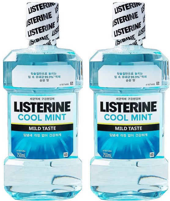 리스테린 쿨민트 마일드 구강청결제, 750ml, 8개