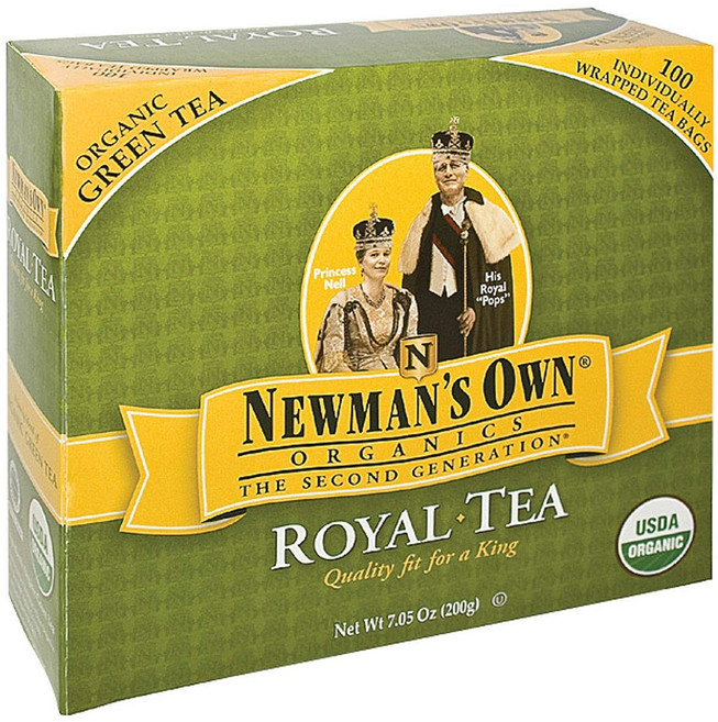 뉴먼스 오운 오가닉스 유기농 로얄 녹차 상자당 40개 티백 Newman's Own Organics Organic Royal Green Tea 40 Tea Bags per Box, 1개, 200g