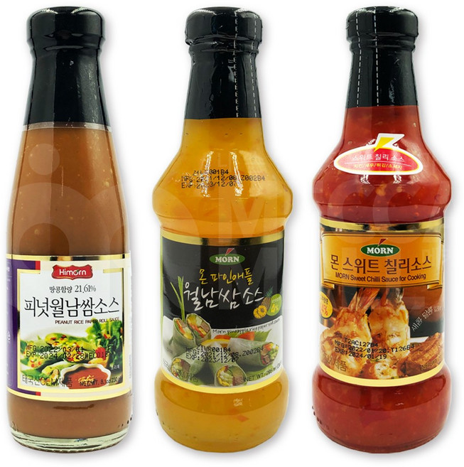 (메카몰) 월남쌈소스 3종 세트 // 하이몬 피넛 월남쌈소스 230ml + 몬 파인애플 월남쌈소스 295ml + 몬 스위트 칠리소스 295ml, 1개