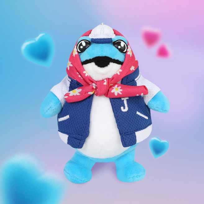 진로 두꺼비 키링껍 스탠딩 블루 인형 키링 11cm, 1개, 키링껍(스탠딩)블루11cm